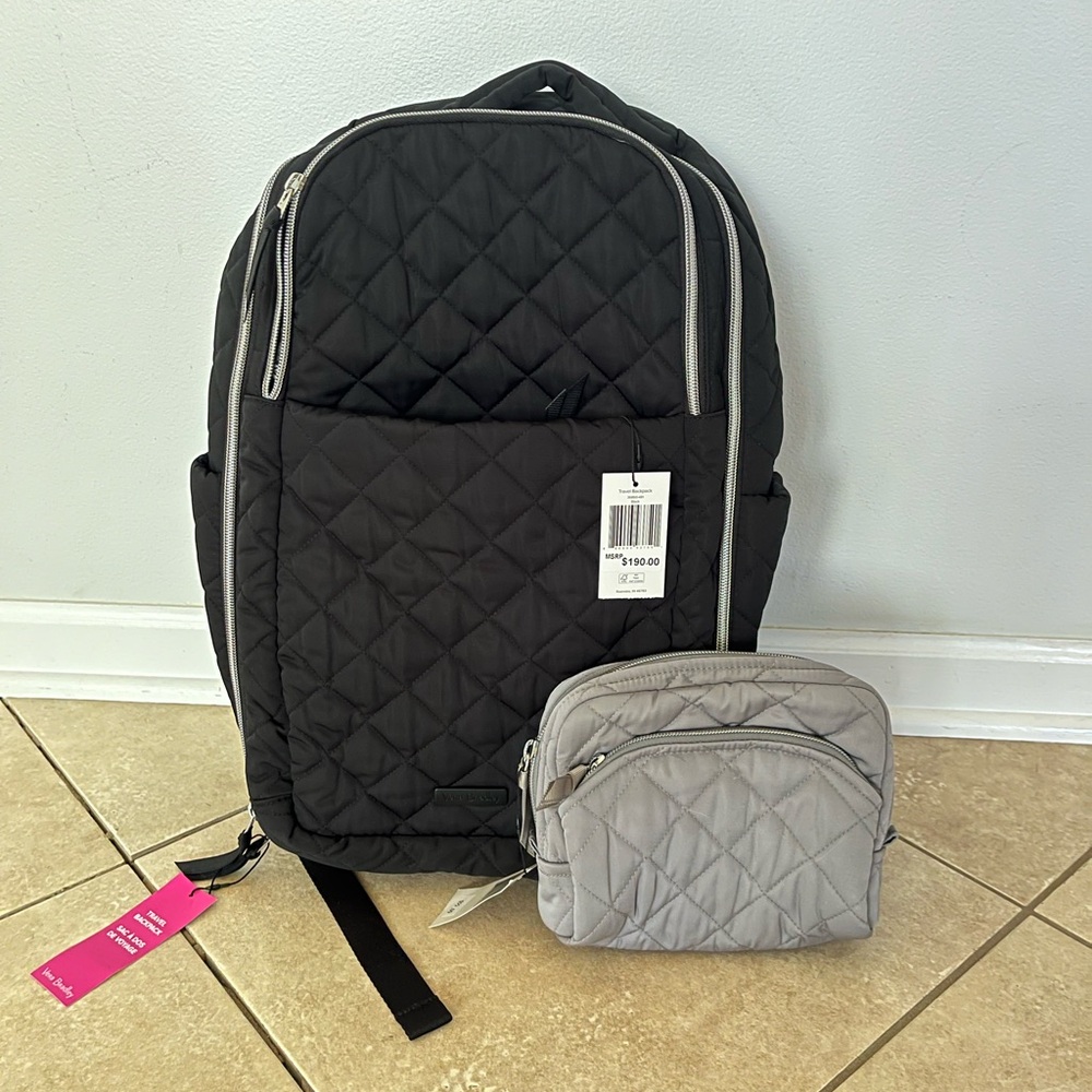 NWT NOT OUTLET Vera Bradley Performance Twill Travel Backpack & Cosmetic bag.